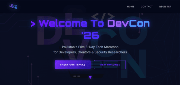 DevCon NUST Portal screenshot