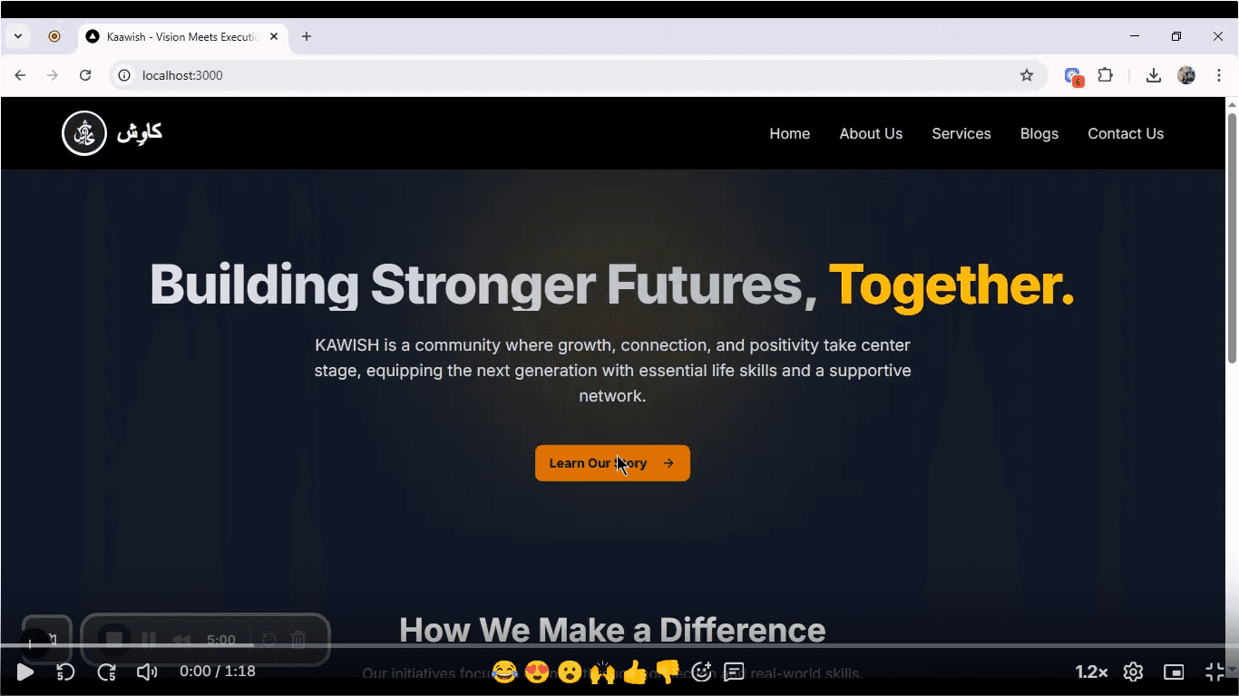 Kaawish Website screenshot